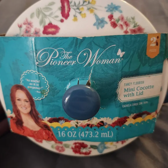 Floral Blue Ceramic Casserole Dish - Picture 3 of 5